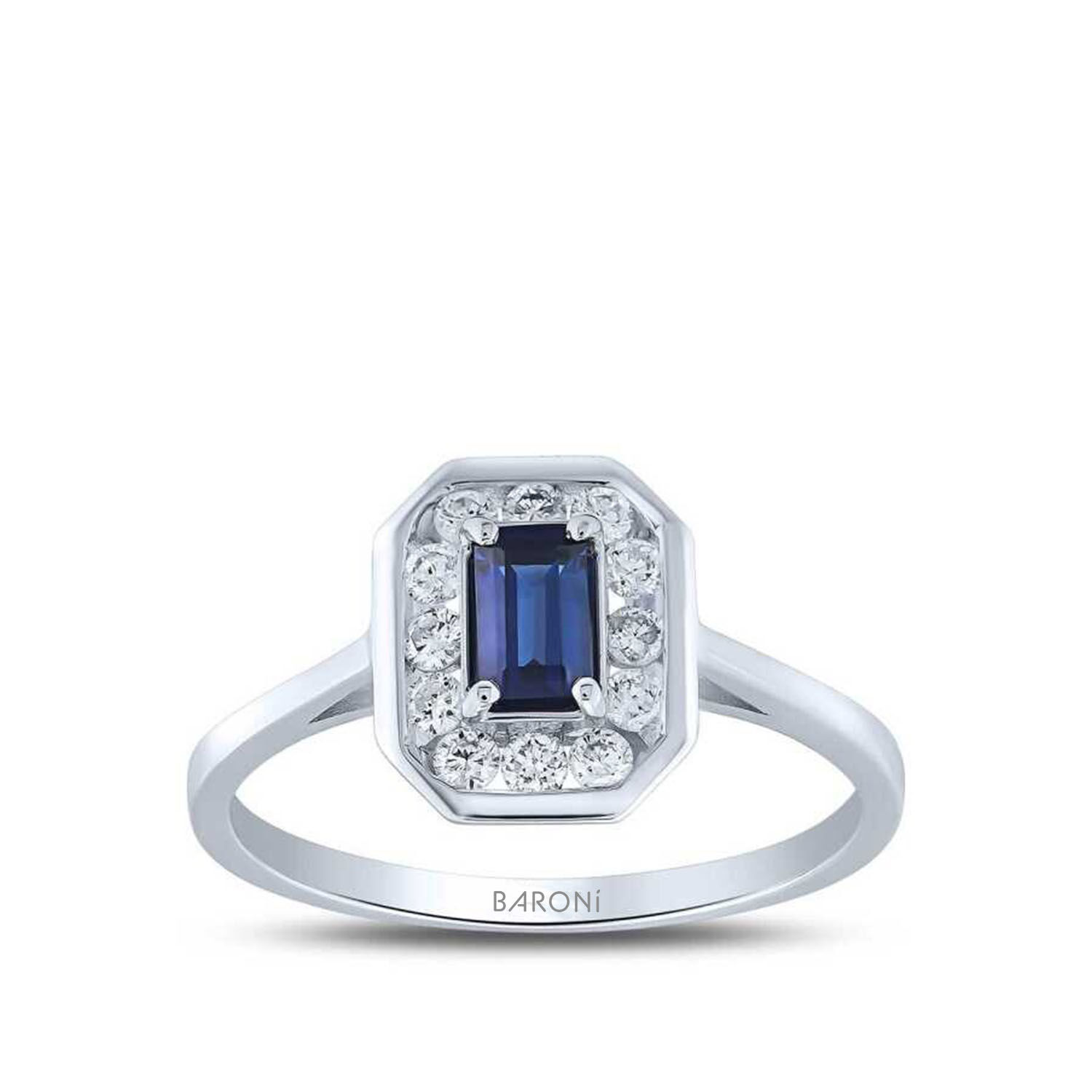 0.79 Karat Pırlanta Safir Yüzük