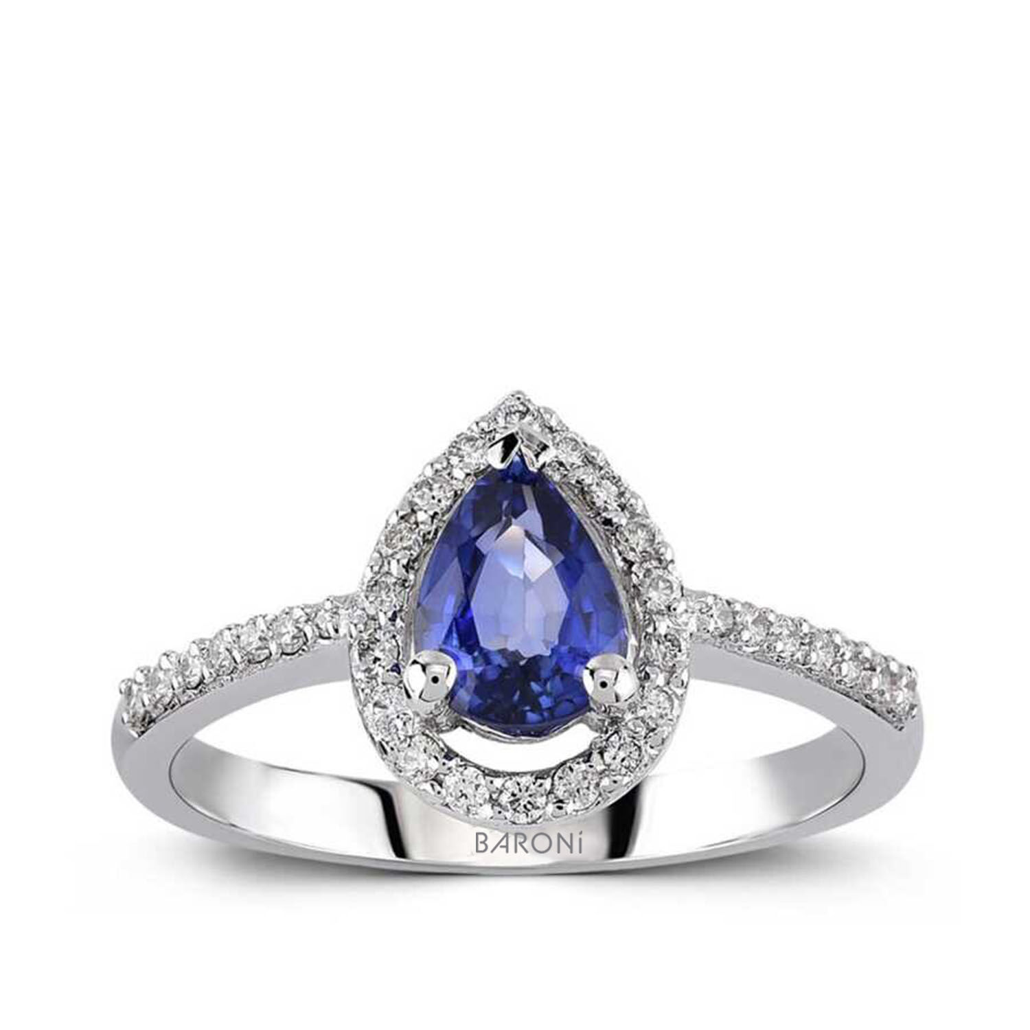 0.80 Karat Pırlanta Damla Safir Yüzük