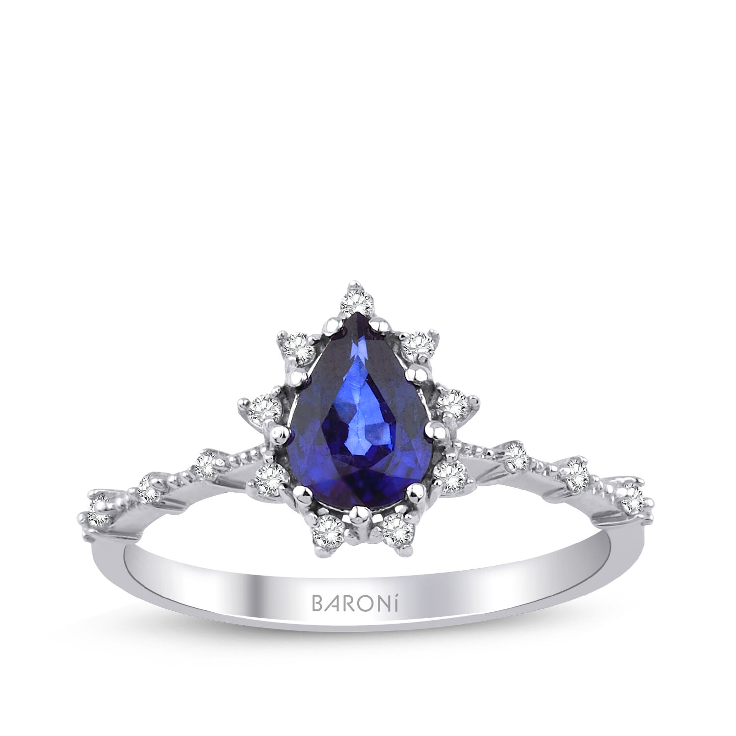 0.92 Karat Pırlanta Safir Yüzük
