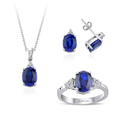 11.55 Karat Pırlanta Safir Set 