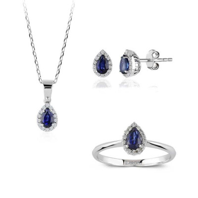 1.68 Karat Pırlanta Safir Set 