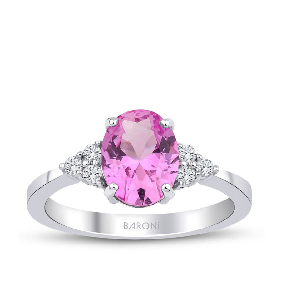 2.25 Karat Pırlanta Pembe Safir Yüzük - 1