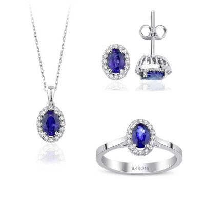 2.38 Karat Pırlanta Safir Set 