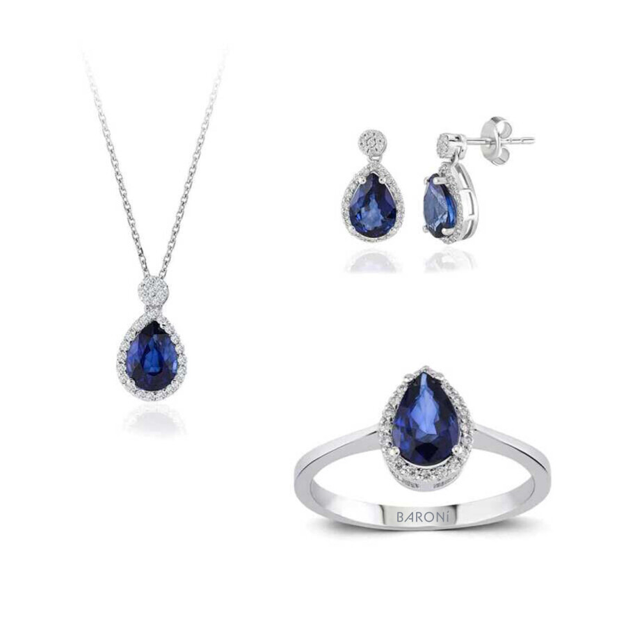 3.57 Karat Pırlanta Safir Set - 1