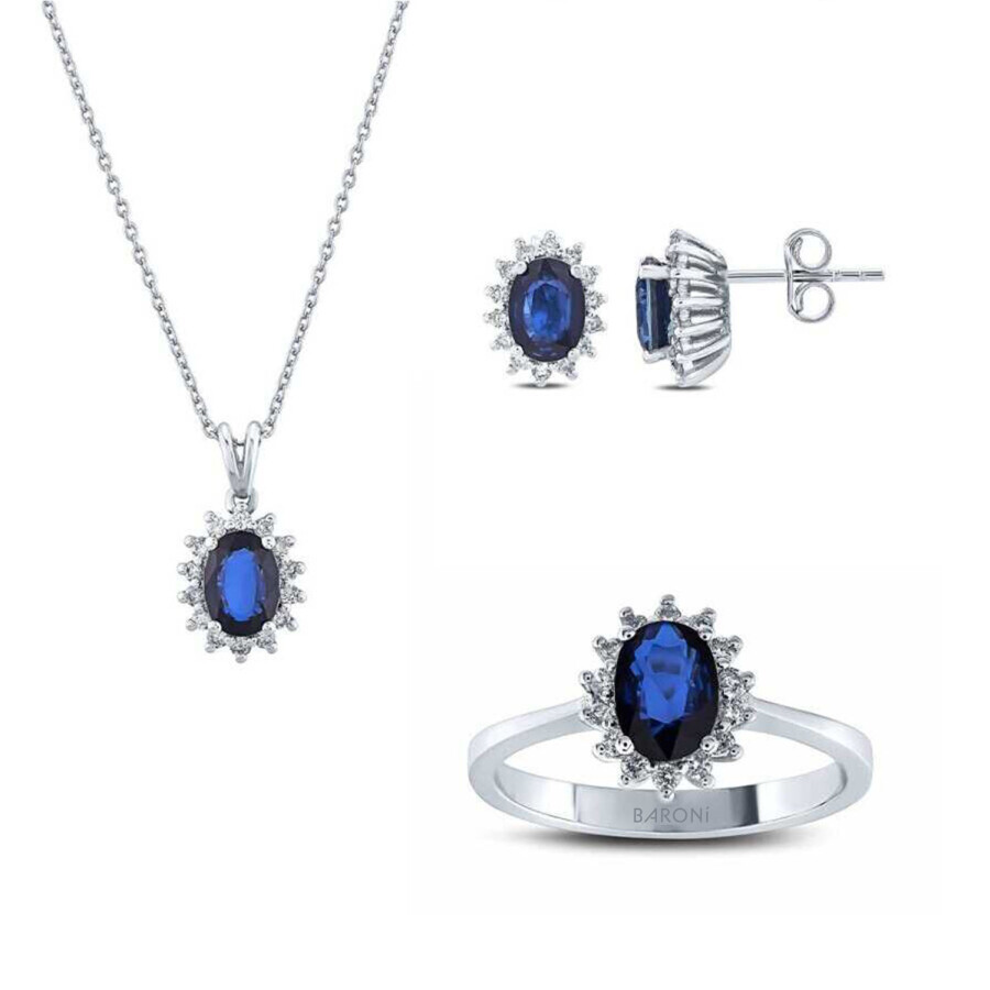 4.22 Karat Pırlanta Safir Set - 1