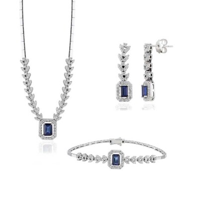 5.48 Karat Pırlanta Safir Set 